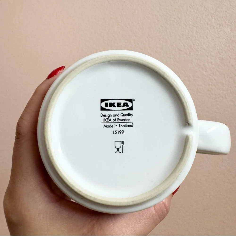 IKEA White Multicolor Tea Party Cupcake Ceramic Coffee Mug